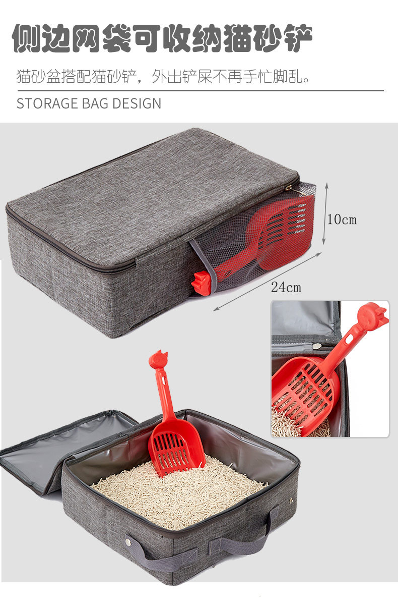 PETISFAM smart cat litter box with bag folding, large capacity deodorizing cat litter box, cat products pic 13