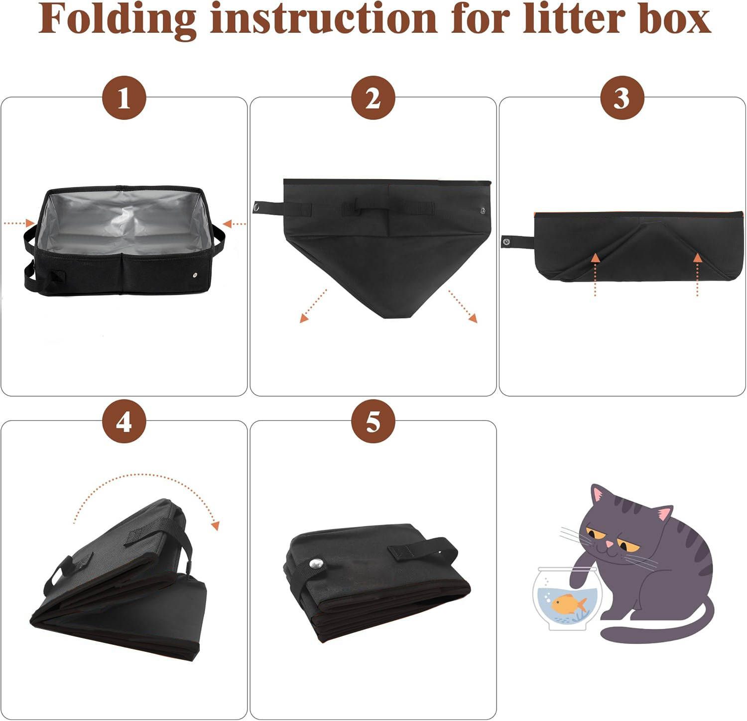 PETISFAM smart cat litter box with bag folding, large capacity deodorizing cat litter box, cat products pic 40