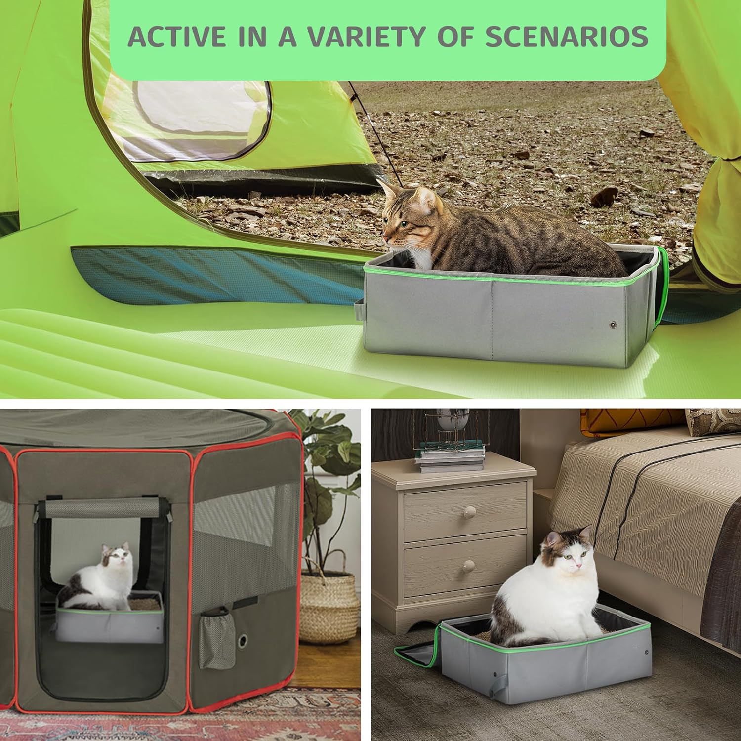 PETISFAM smart cat litter box with bag folding, large capacity deodorizing cat litter box, cat products pic 32