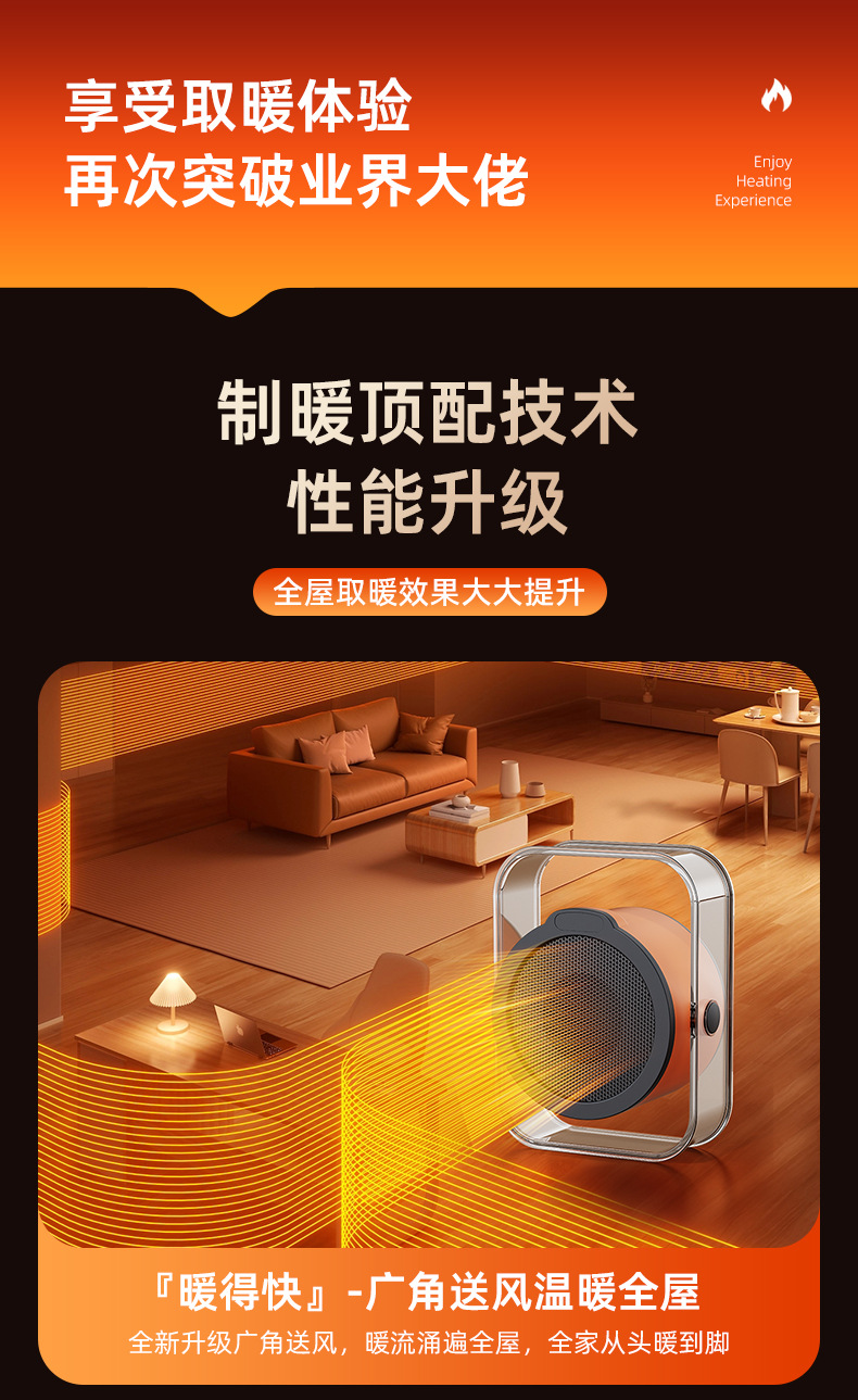 跨境新家用迷你电热暖办公室桌面小型暖风机卧室静音速热取暖器详情8
