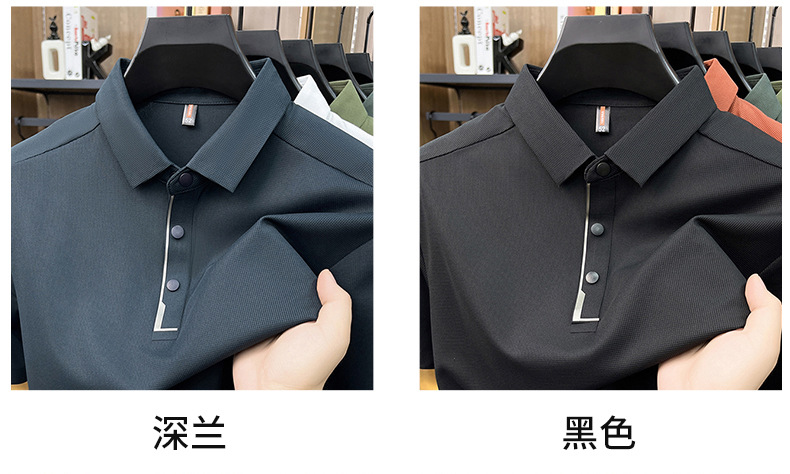 Hombre de verano manga corta solapa completo sin marcas POLO casual hombre top de alta calidad cuatro botones t-shirts hombre pic 7