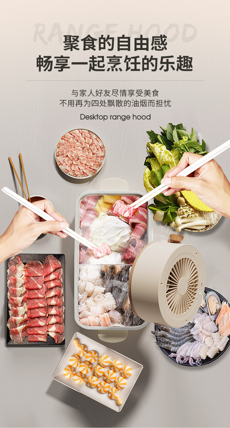 新款家用桌面油烟机便携式二合一强力吸油抽烟机火锅烧烤排烟机详情5