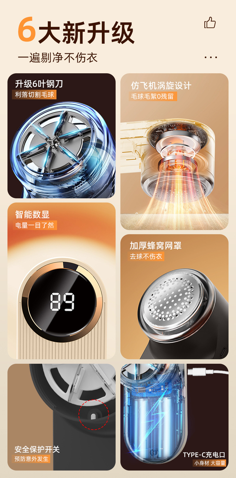 跨境智能毛球修剪器便携式家用衣服除毛器毛衣起球去毛器去球神器详情2
