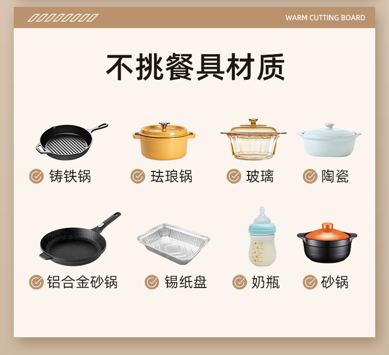 跨境多功能硅胶暖菜板折叠式热菜板保温板家用饭菜加热神器详情13