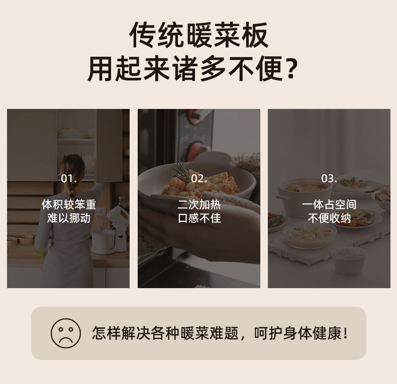 跨境家用暖菜板可折叠硅胶加热垫智能恒温饭菜保温板多功能热菜板详情3