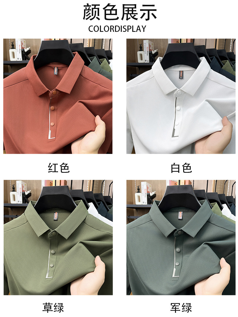 Hombre de verano manga corta solapa completo sin marcas POLO casual hombre top de alta calidad cuatro botones t-shirts hombre pic 6