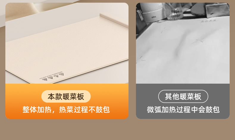 跨境新款秋冬饭菜加热垫智能恒温餐桌保温板家用可收纳硅胶暖菜板详情5