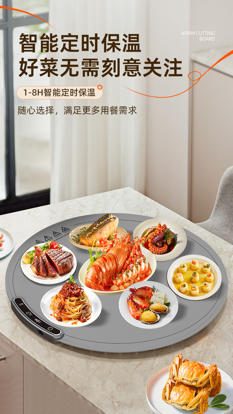 跨境多功能硅胶暖菜板折叠式热菜板保温板家用饭菜加热神器详情11