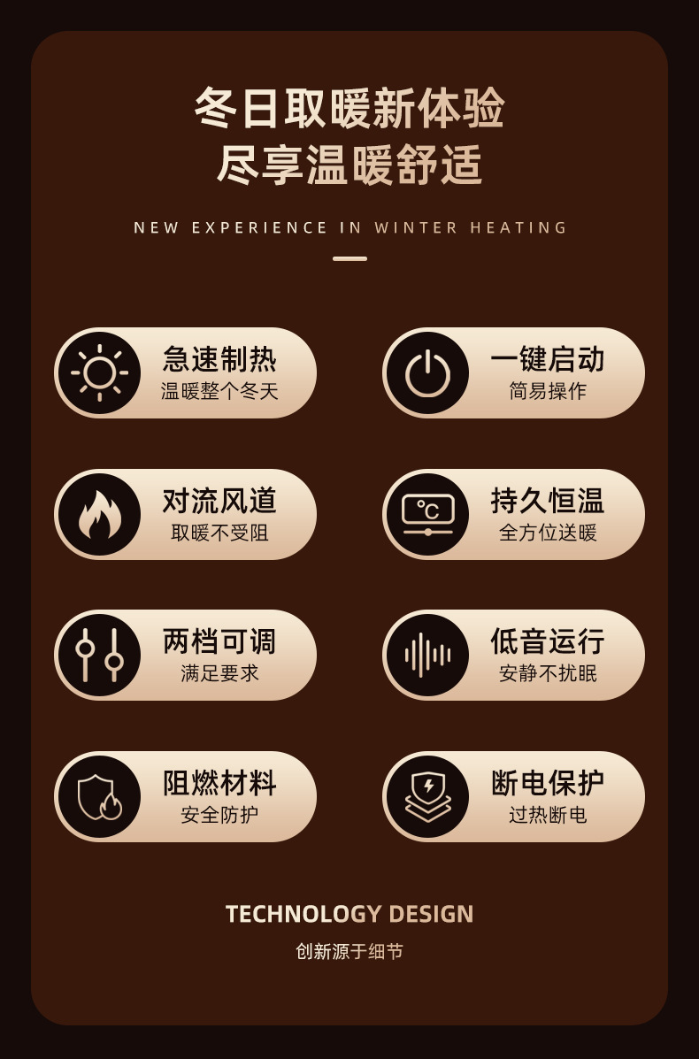 跨境新家用迷你电热暖办公室桌面小型暖风机卧室静音速热取暖器详情6