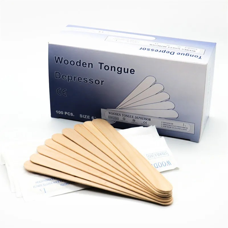 外贸一次性木质压舌板wooden tongue depressor单独英文包装详情6