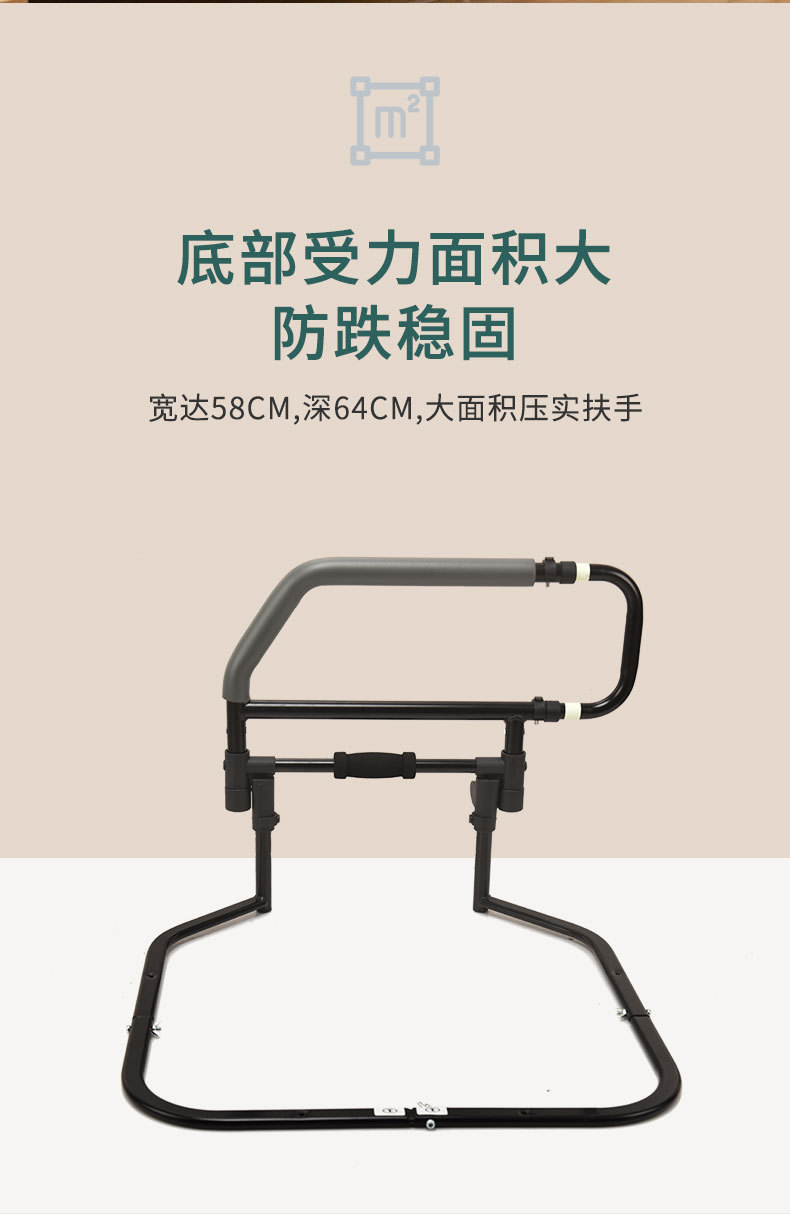 Bedside handrails for the elderly to prevent falling, bedside guardrails, assistive handrail frames without drilling, and wake-up AIDS for pregnant women and the disabled pic 4