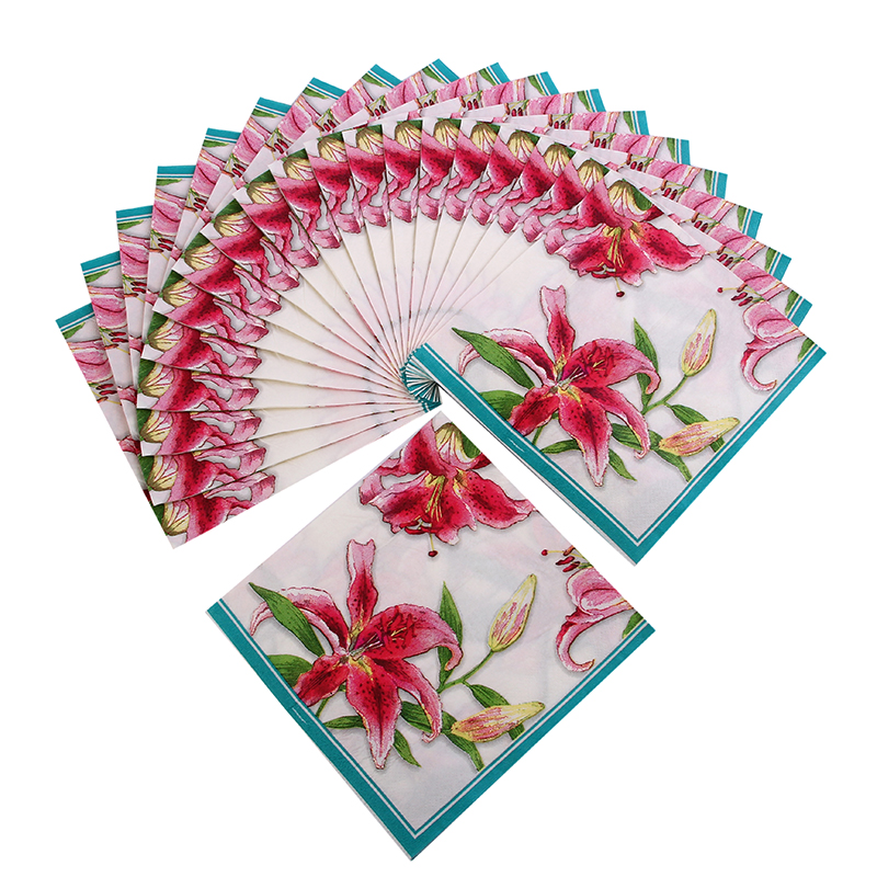 印花餐巾纸/彩色纸巾花手帕纸厂家直销批发印花餐巾纸详情3