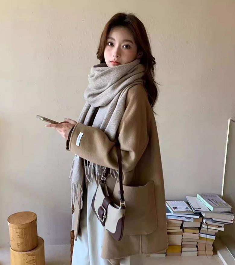 Cross-border scarf wholesale e-commerce live streaming supply chain supply 39 Monochrome series Solid Oreo pic 3