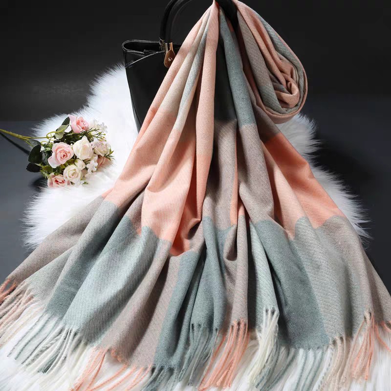 Cross-border scarf wholesale e-commerce live streaming supply chain supply 96 wool series twill wool check pic 9