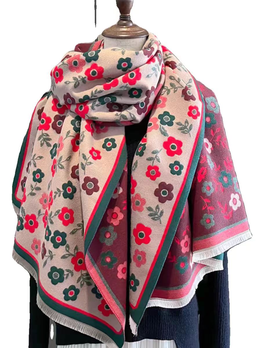 We offer wholesale scarves for e-commerce live-streaming, high-quality high-speed jacquard series with colorful small flowers, and supply chain services pic 4