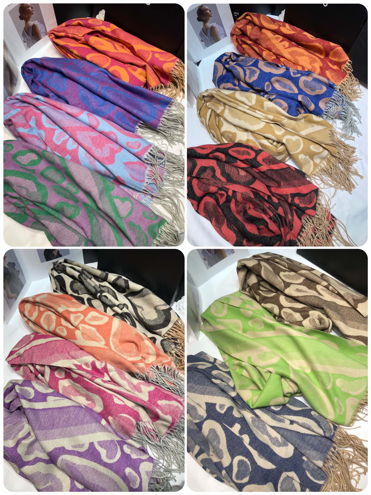 Cross-border scarf wholesale e-commerce live streaming supply chain new order style 65 jacquard series large leopard print pic 5