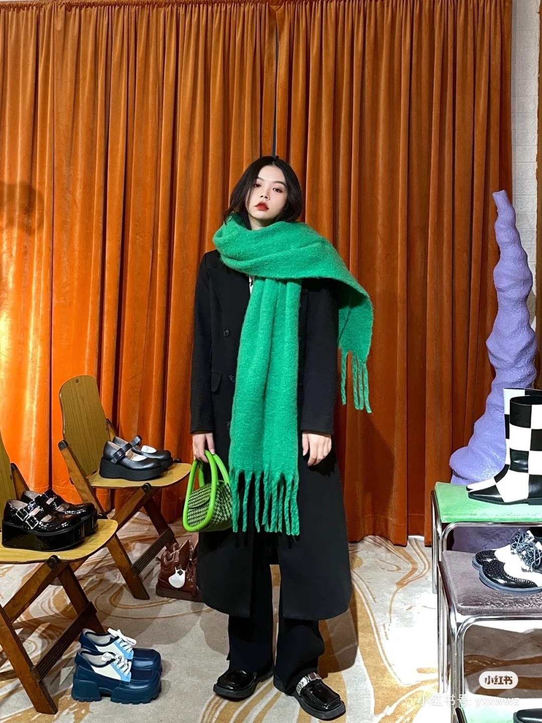 Cross-border scarf wholesale e-commerce live-streaming supply chain, year-round availability, cash payment, single-color thick whiskers pic 3