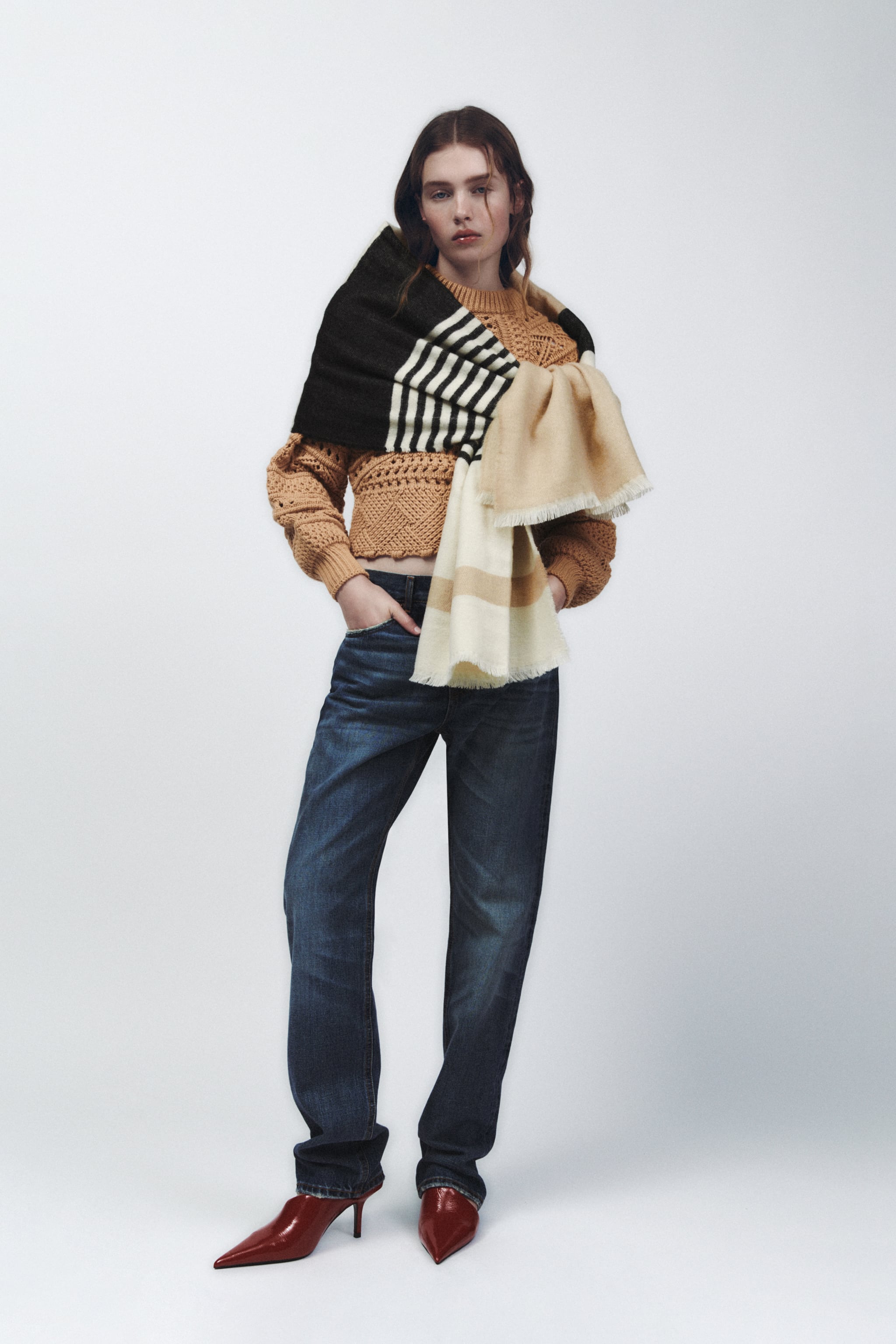 Cross-border scarf wholesale e-commerce live-streaming supply chain supply of new horizontal striped long scarves pic 2