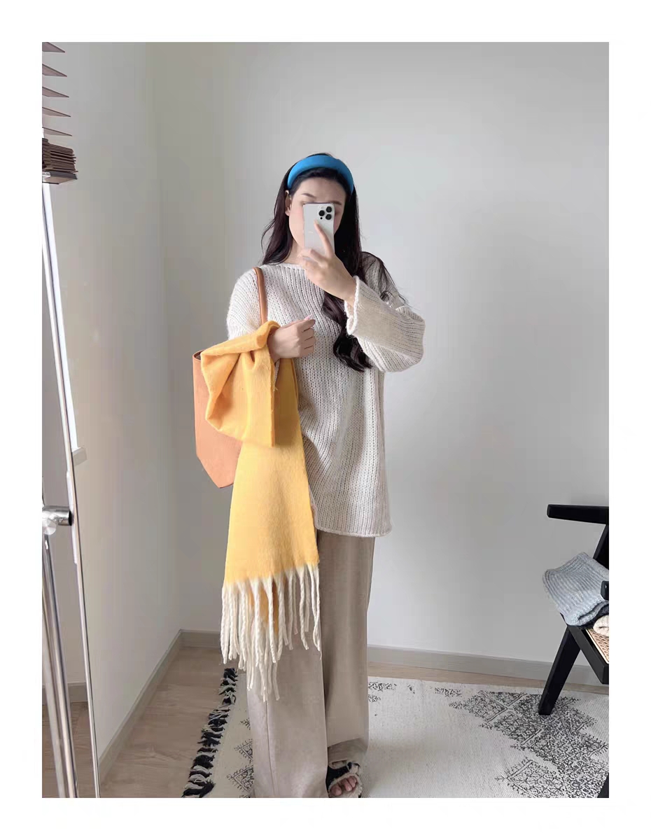 Cross-border scarf wholesale e-commerce live streaming supply chain 88 Cotton Candy series Cotton Candy single-color thick beard scarf supply pic 7