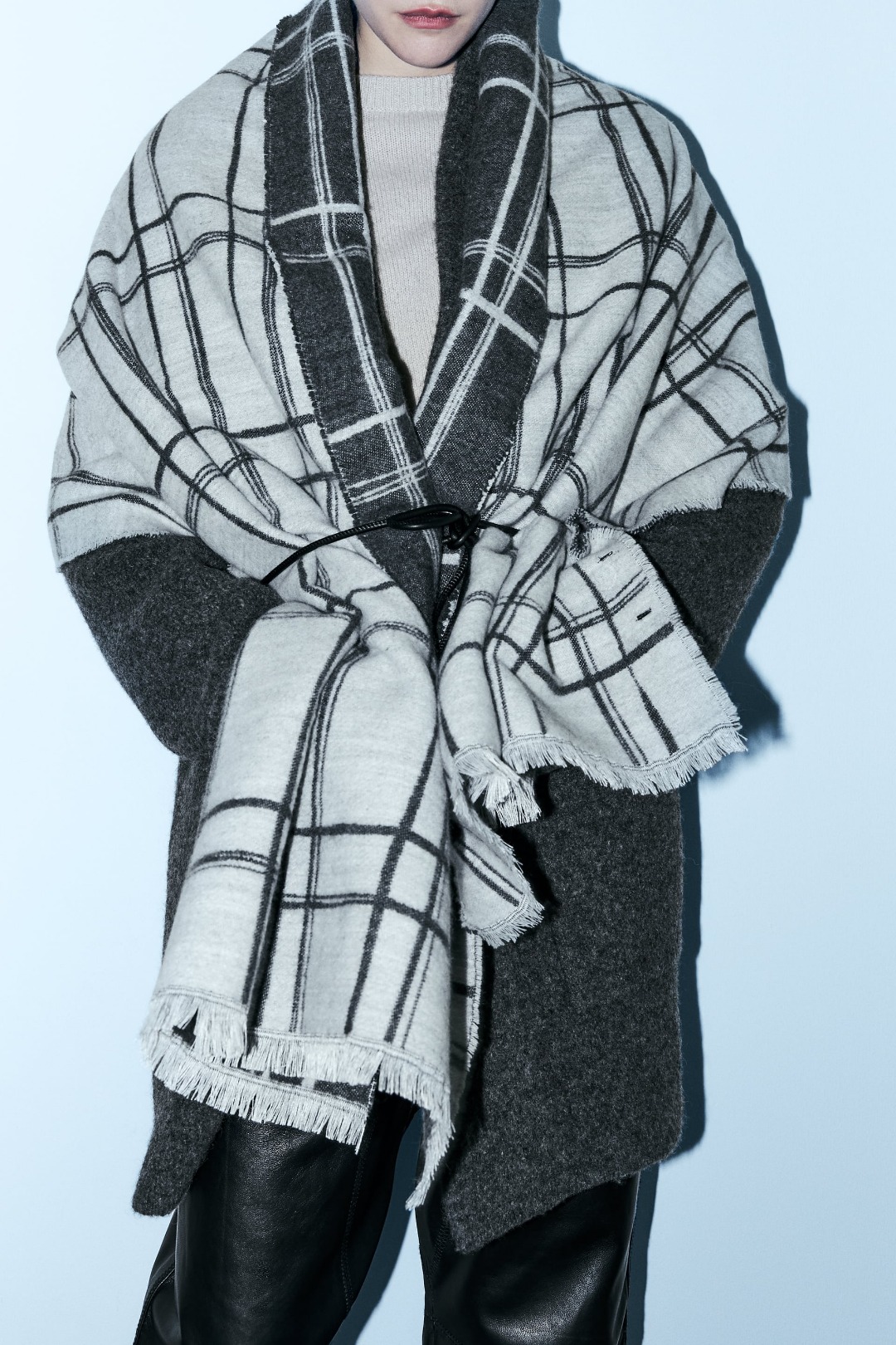 Cross-border scarf wholesale e-commerce live streaming supply chain, jacquard series in stock, double-sided checkered pic 3