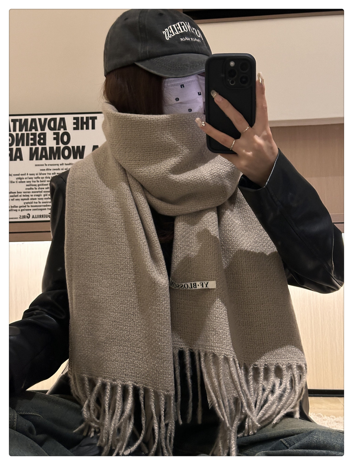 Cross-border scarf wholesale e-commerce live streaming supply chain supply 39 Monochrome series Solid Oreo pic 8