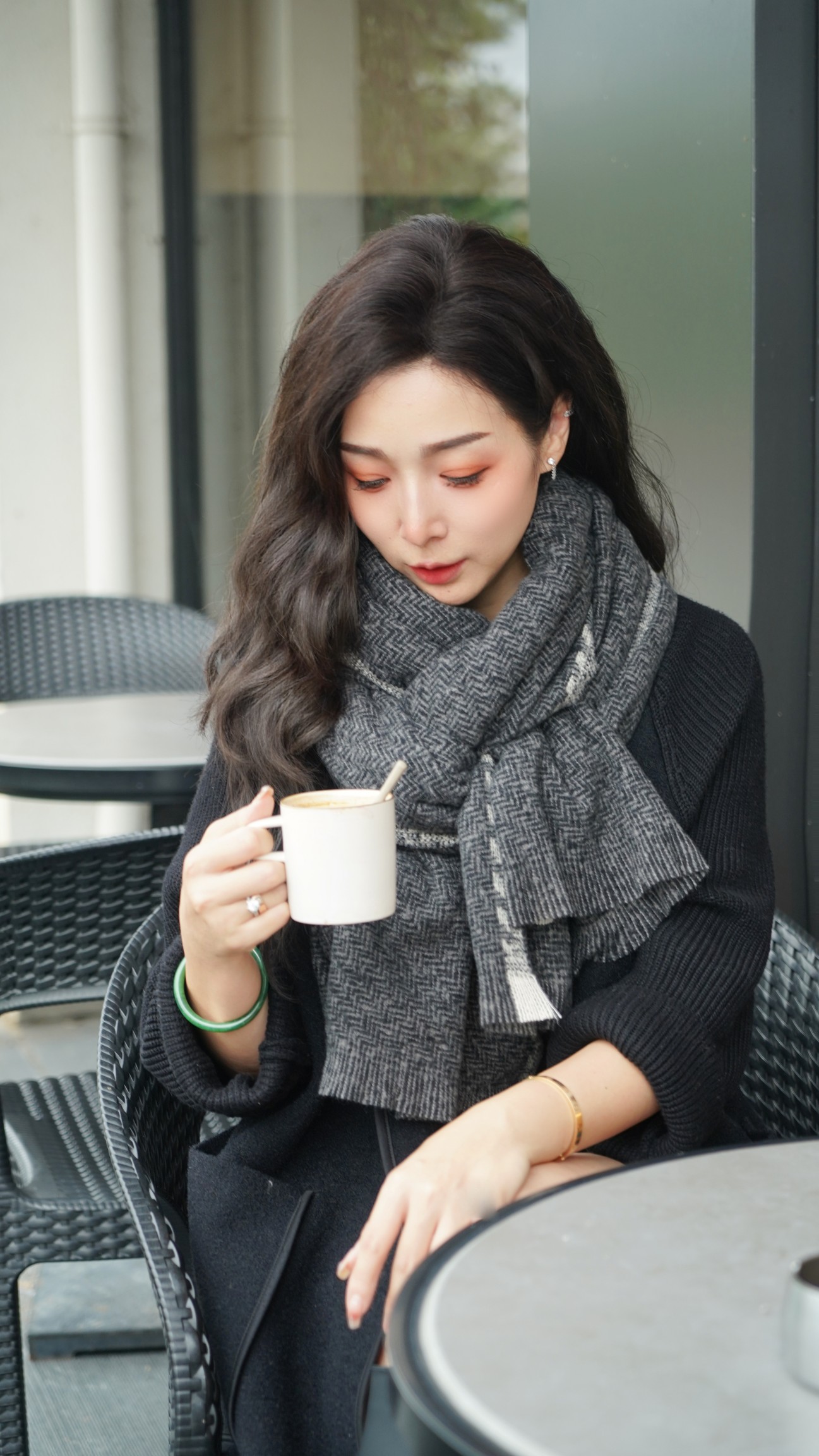 Cross-border scarf wholesale e-commerce, new 40-loop yarn series, frame and hidden grid, live streaming supply chain supply pic 2