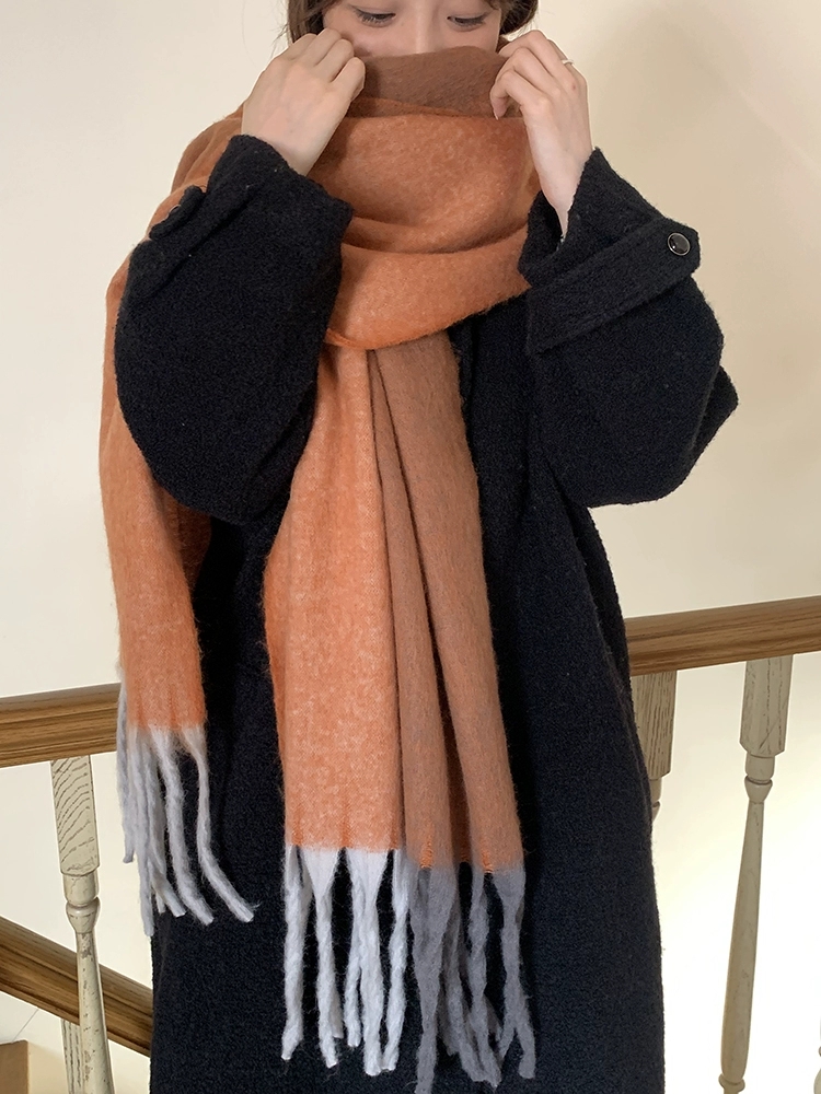 Cross-border scarf wholesale e-commerce live-streaming supply chain, cotton candy series left and right double-layered thick whiskers pic 1