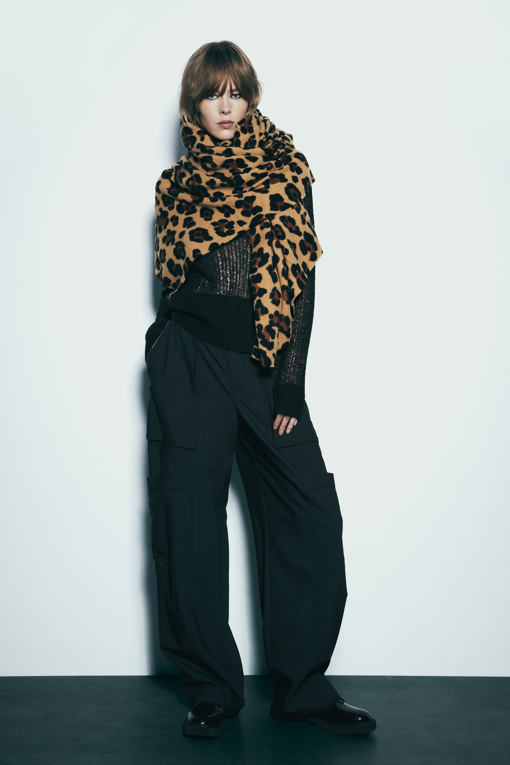 New leopard print acrylic imitation cashmere scarf for cross-border scarf wholesale e-commerce live-streaming supply chain pic 1