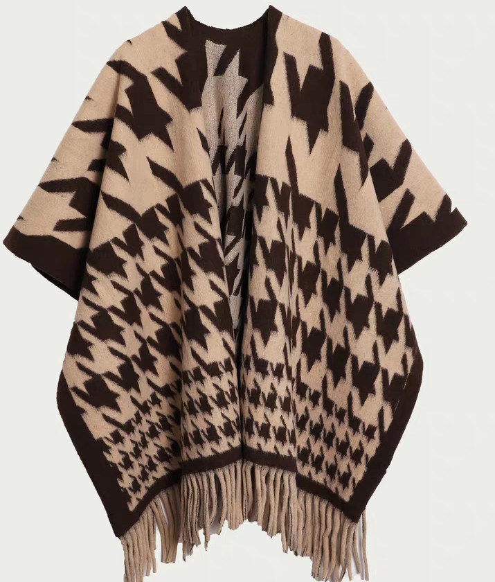 Cross-border scarf wholesale e-commerce live streaming supply chain, Thousand Bird pattern imitation cashmere split shawls pic 9