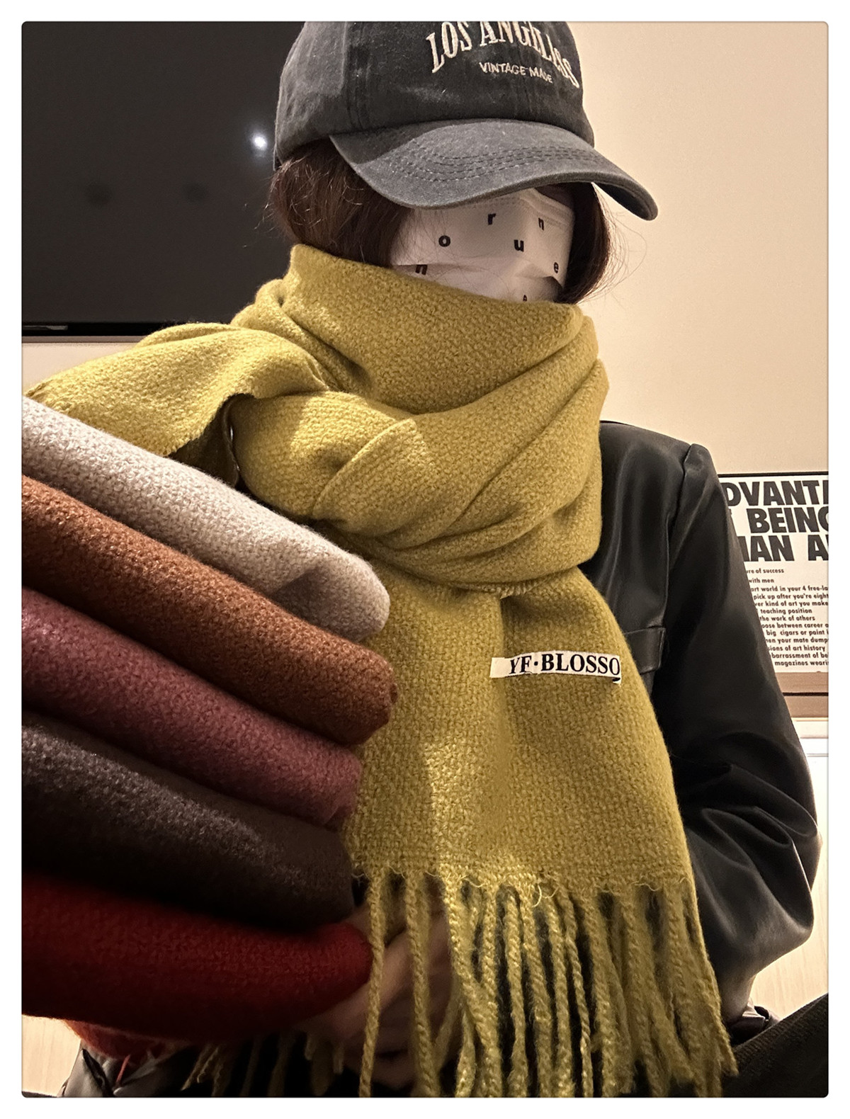 Cross-border scarf wholesale e-commerce live streaming supply chain supply 39 Monochrome series Solid Oreo pic 6