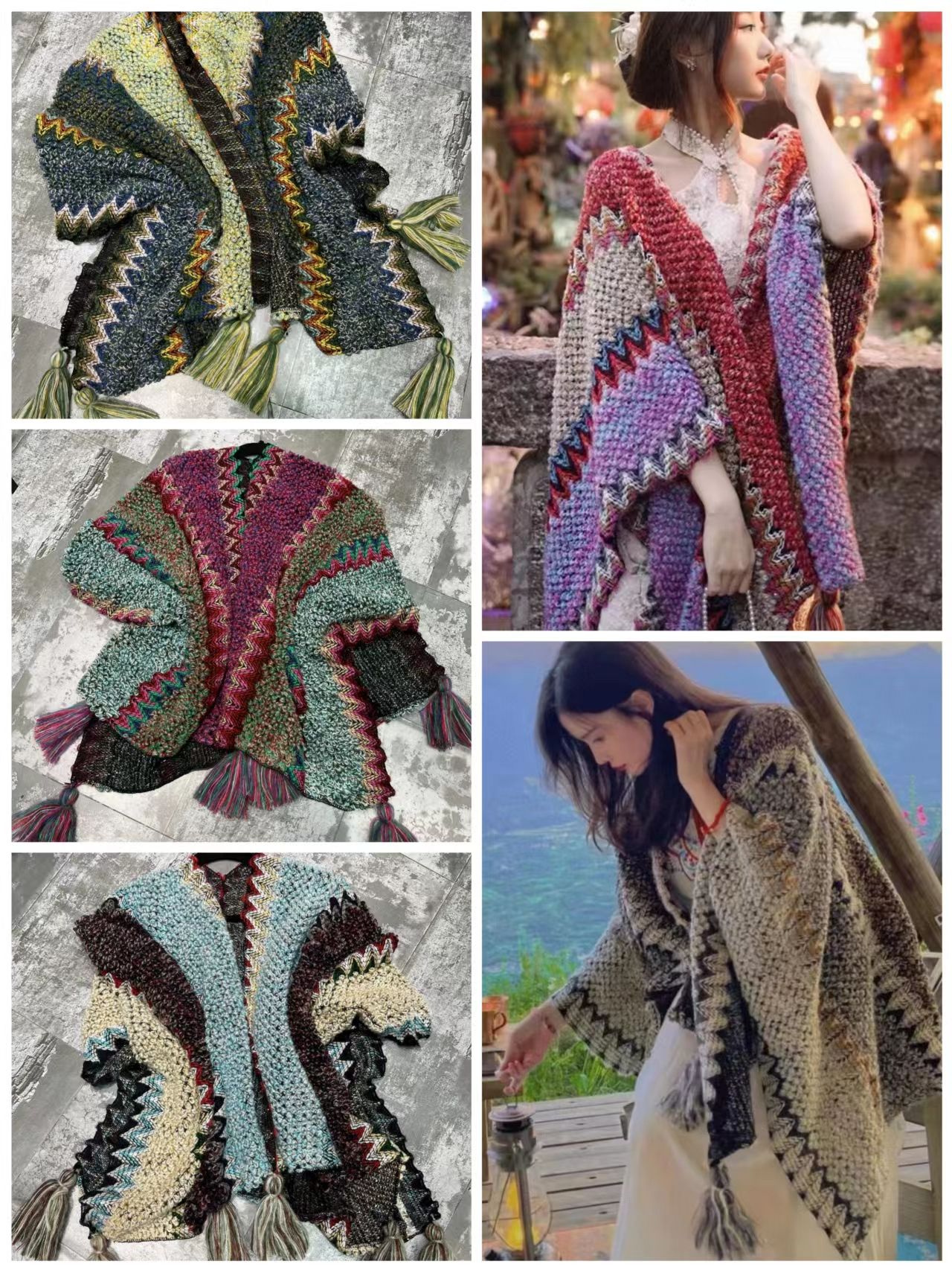 Cross-border scarf wholesale e-commerce live-streaming supply chain, ethnic style shawls pic 4