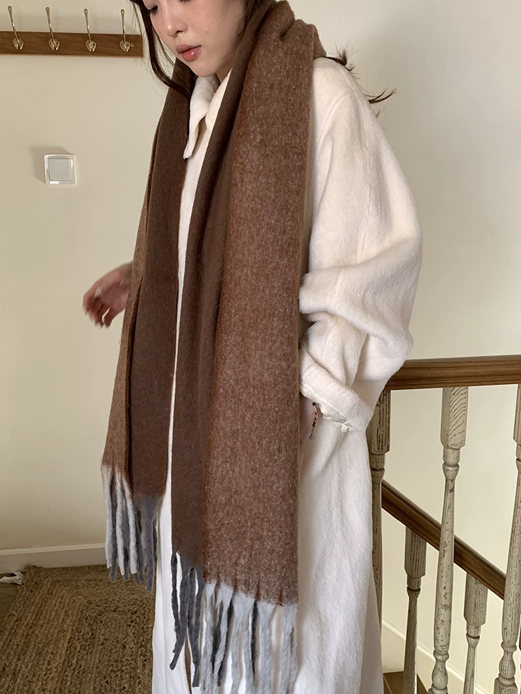 Cross-border scarf wholesale e-commerce live-streaming supply chain, cotton candy series left and right double-layered thick whiskers pic 7