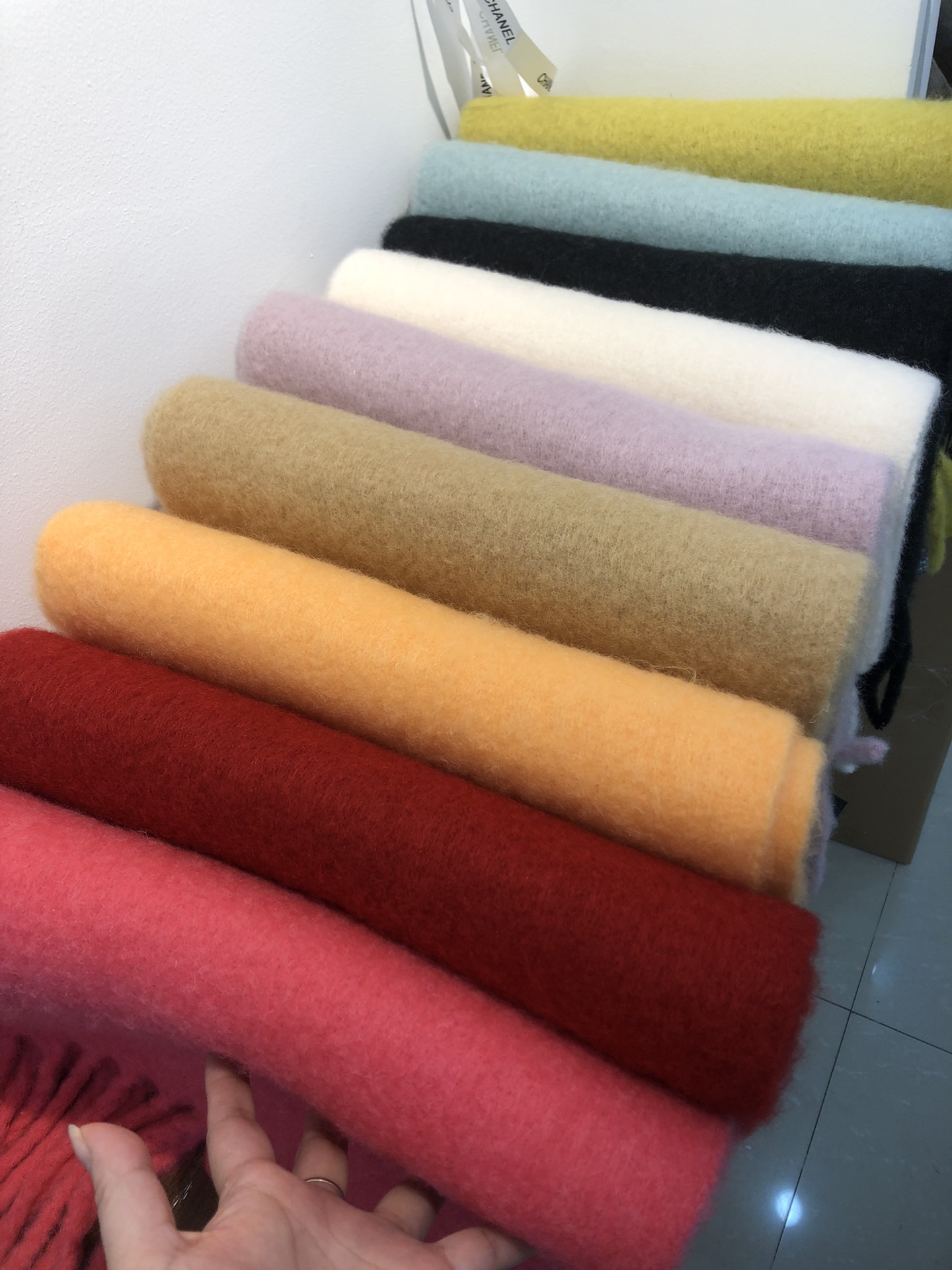 Cross-border scarf wholesale e-commerce live streaming supply chain new in stock 08 wool series, single color wool pic 6