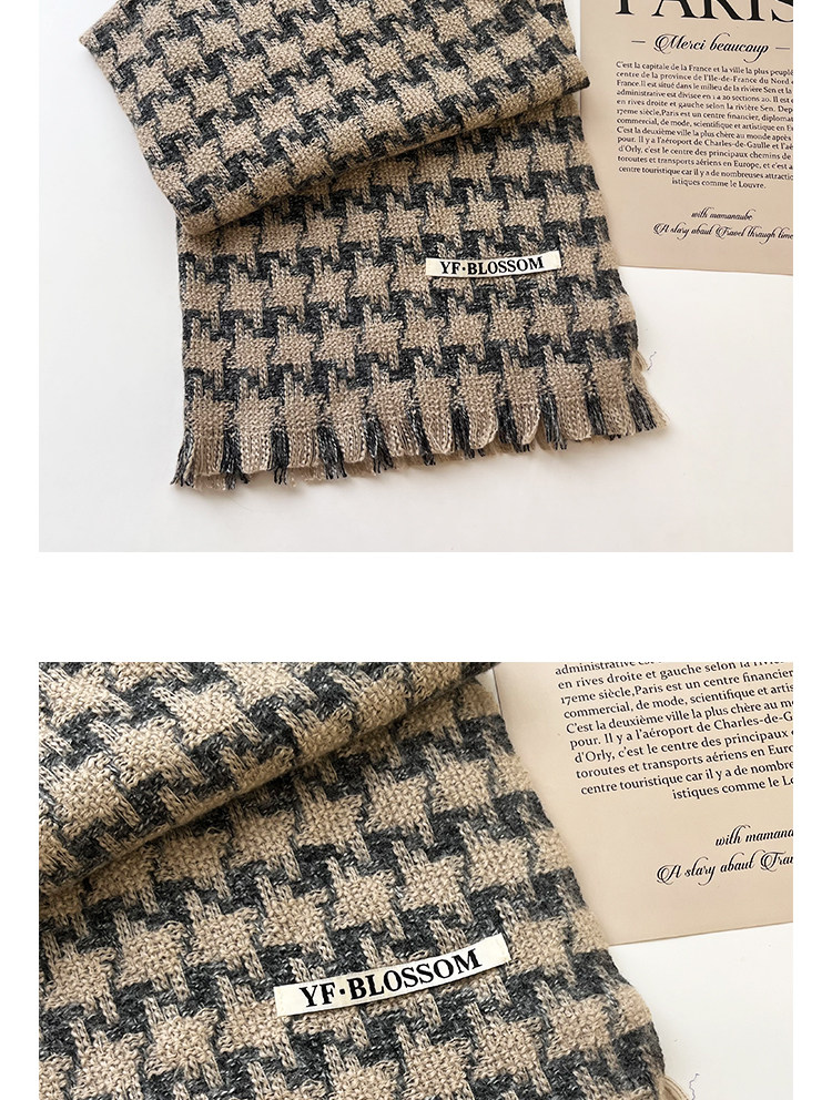 The 2024 winter new thousand-bird check cashmere scarf is a versatile long and warm dress for women, a retro shawl for couples, and a trendy scarf for men pic 6