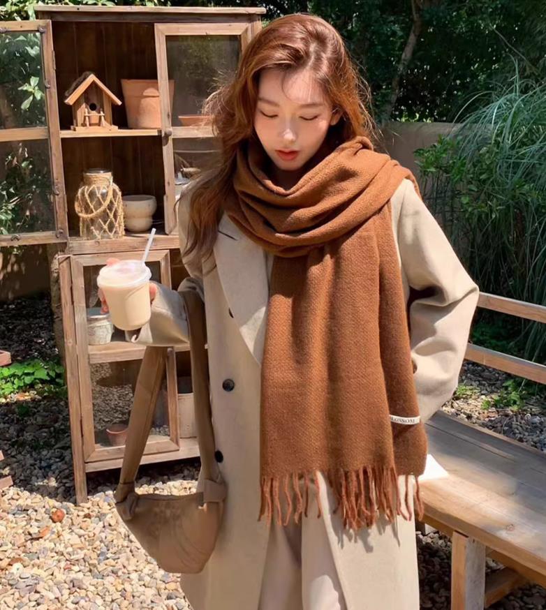 Cross-border scarf wholesale e-commerce live streaming supply chain supply 39 Monochrome series Solid Oreo pic 1