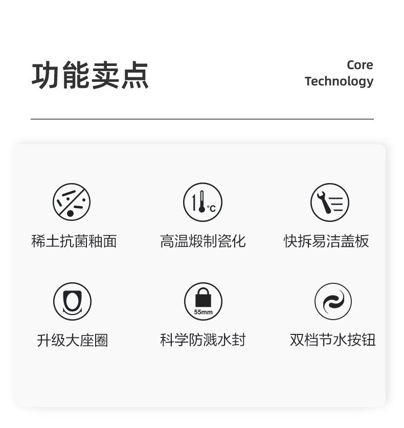马桶一体虹吸大口径大管道卫生间防臭静音缓降陶瓷抽水坐便器详情2