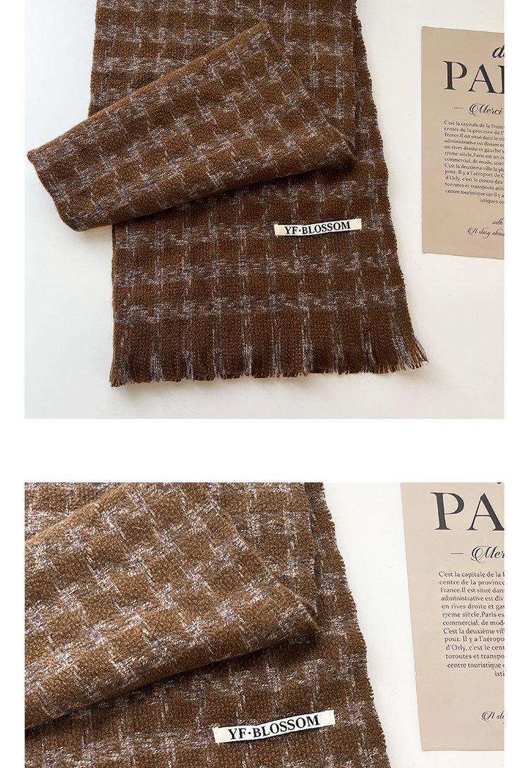 The 2024 winter new thousand-bird check cashmere scarf is a versatile long and warm dress for women, a retro shawl for couples, and a trendy scarf for men pic 9