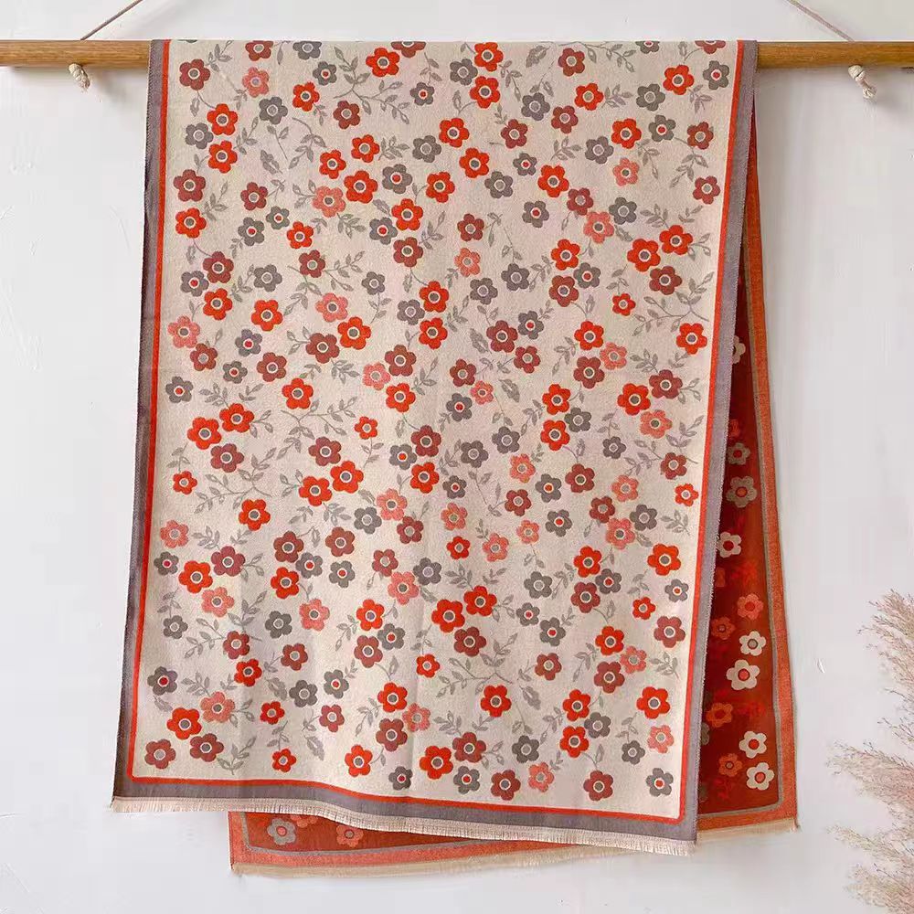 We offer wholesale scarves for e-commerce live-streaming, high-quality high-speed jacquard series with colorful small flowers, and supply chain services pic 1