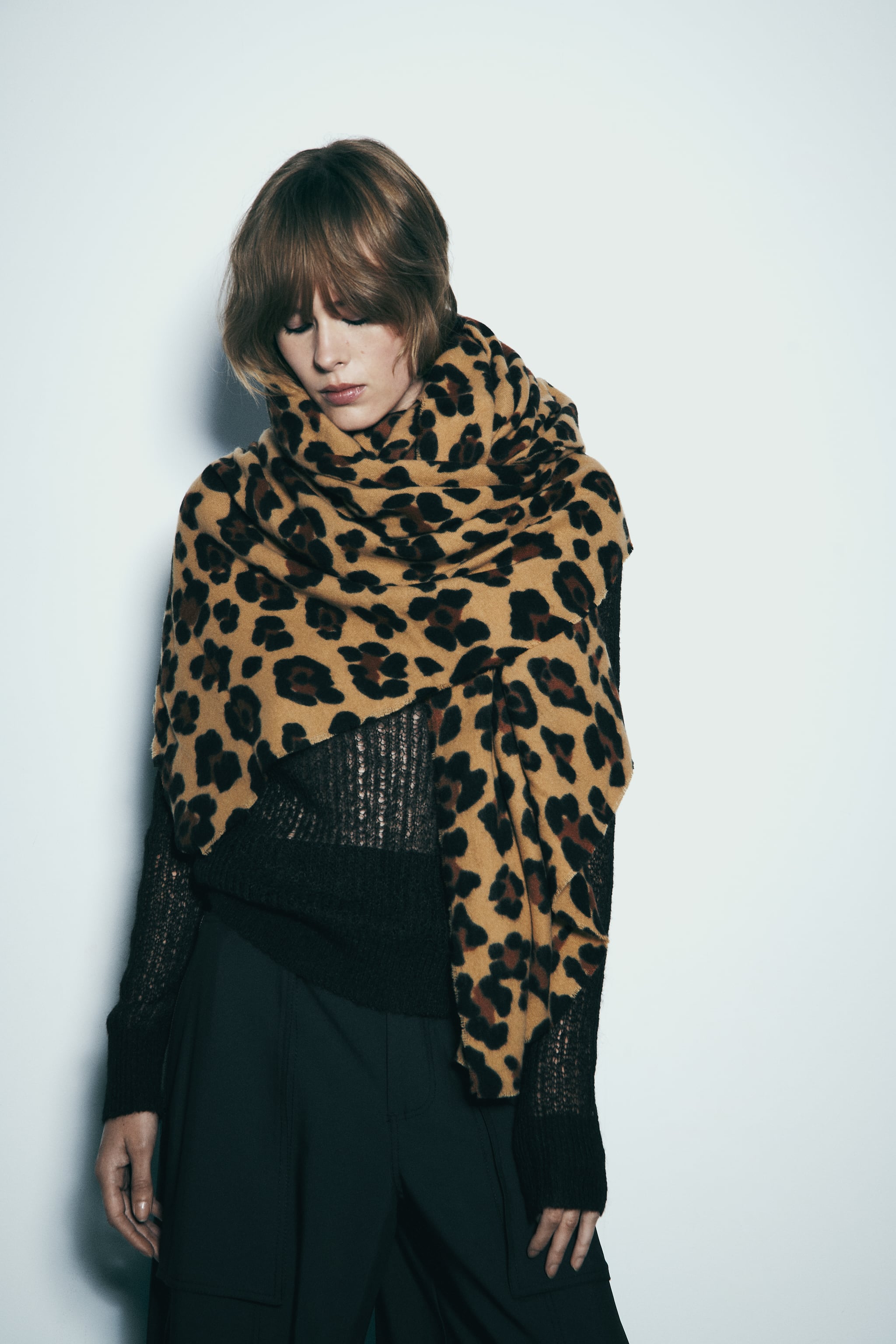 New leopard print acrylic imitation cashmere scarf for cross-border scarf wholesale e-commerce live-streaming supply chain pic 2
