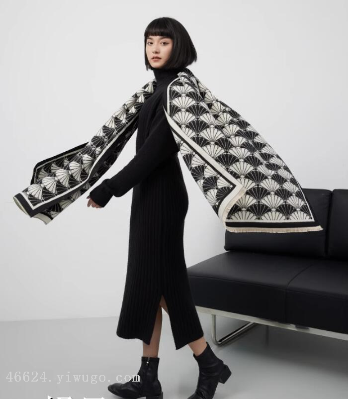 E-commerce live streaming supply chain cross-border scarf wholesale supply 27 high-speed jacquard series Ginkgo leaf pic 8