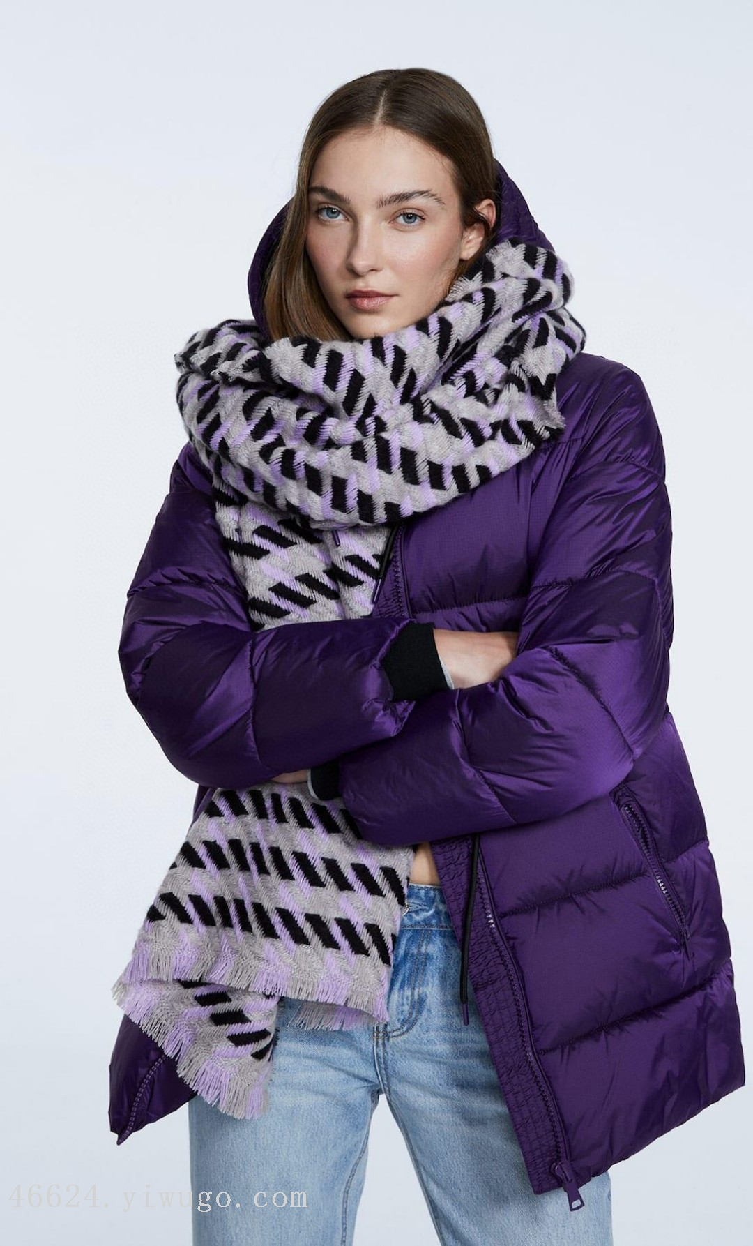 New in-stock cross-border scarves wholesale, e-commerce live streaming supply chain, European and American thousand bird pattern scarves, air conditioner shawls pic 2