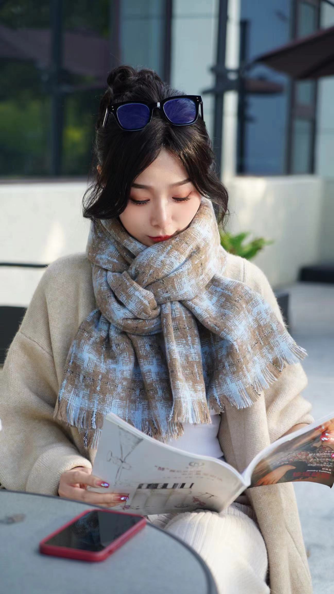 Cross-border scarf wholesale, new 40-loop yarn series, dreamy country style, e-commerce live streaming supply chain pic 5