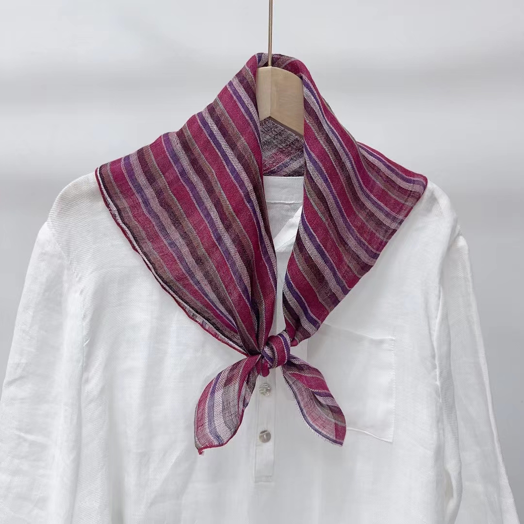 Export scarf wholesale, e-commerce live streaming, supply chain, 24 new styles of linen square scarves, thin style pic 4