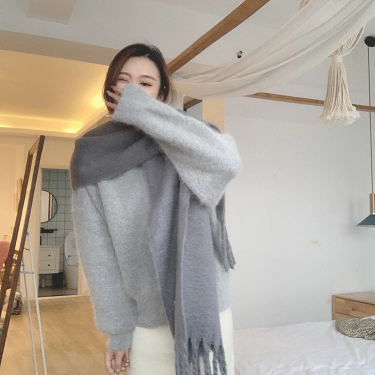 Cross-border scarf wholesale e-commerce live-streaming supply chain supply of macaron thick beard scarves pic 7