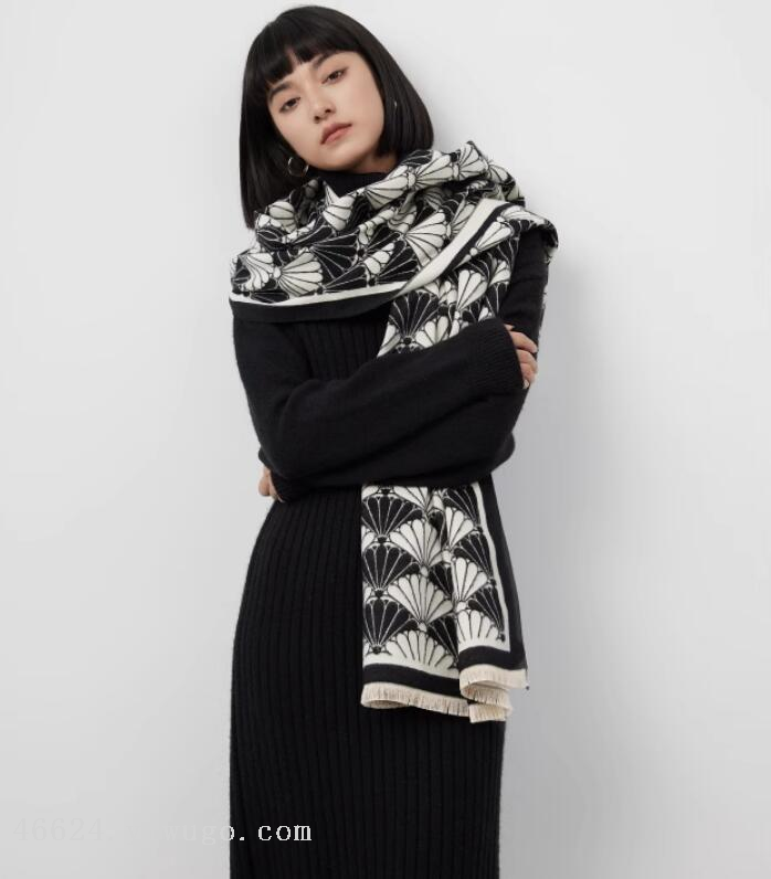 E-commerce live streaming supply chain cross-border scarf wholesale supply 27 high-speed jacquard series Ginkgo leaf pic 9