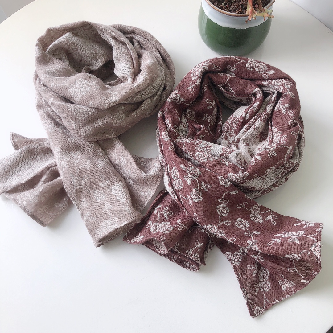 Wholesale of scarves, live-streaming e-commerce, supply of jacquard scarves, new artistic style scarves, linen scarves pic 2