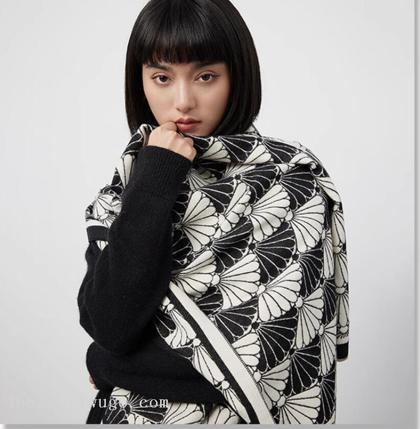 E-commerce live streaming supply chain cross-border scarf wholesale supply 27 high-speed jacquard series Ginkgo leaf pic 6