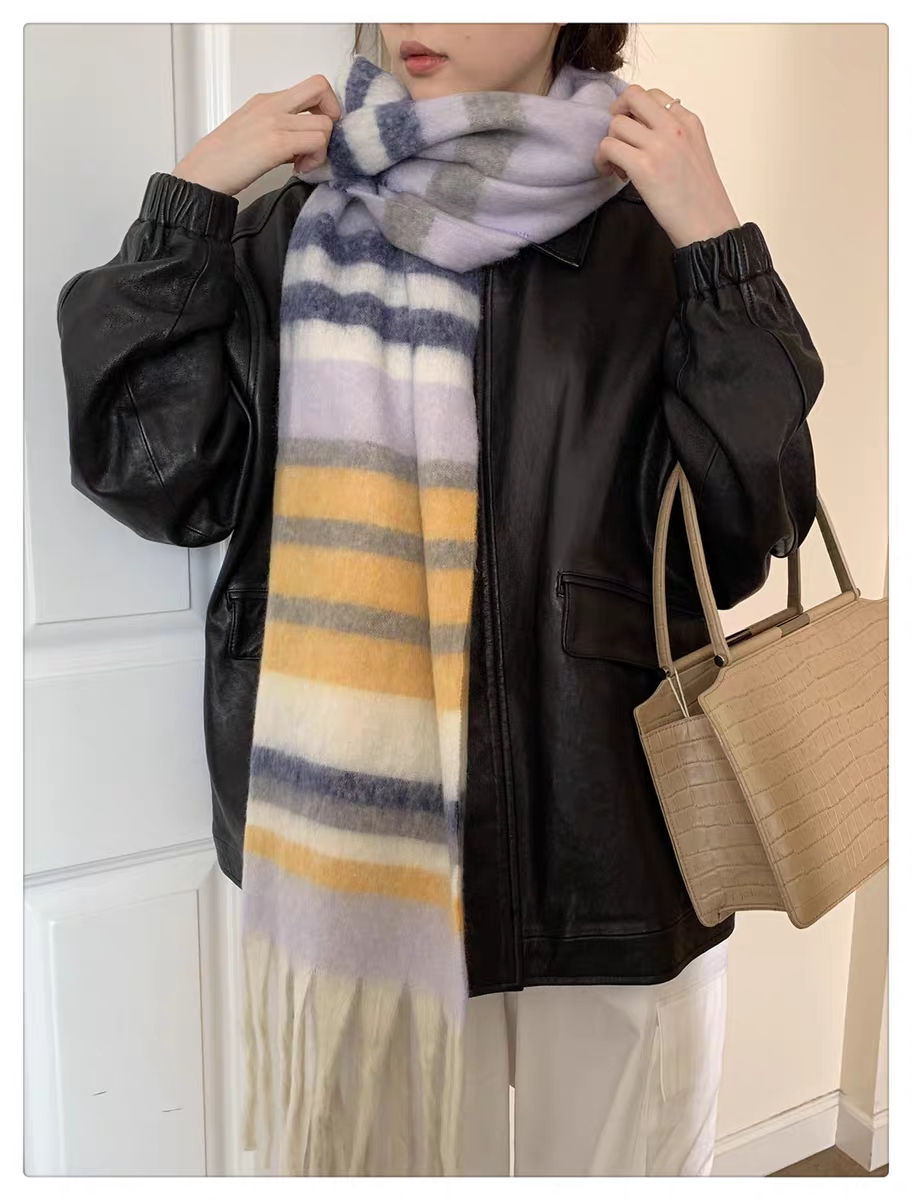 Cross-border scarf wholesale e-commerce platform 88 Cotton Candy series horizontal thick beard Scarves live-streaming supply chain pic 4