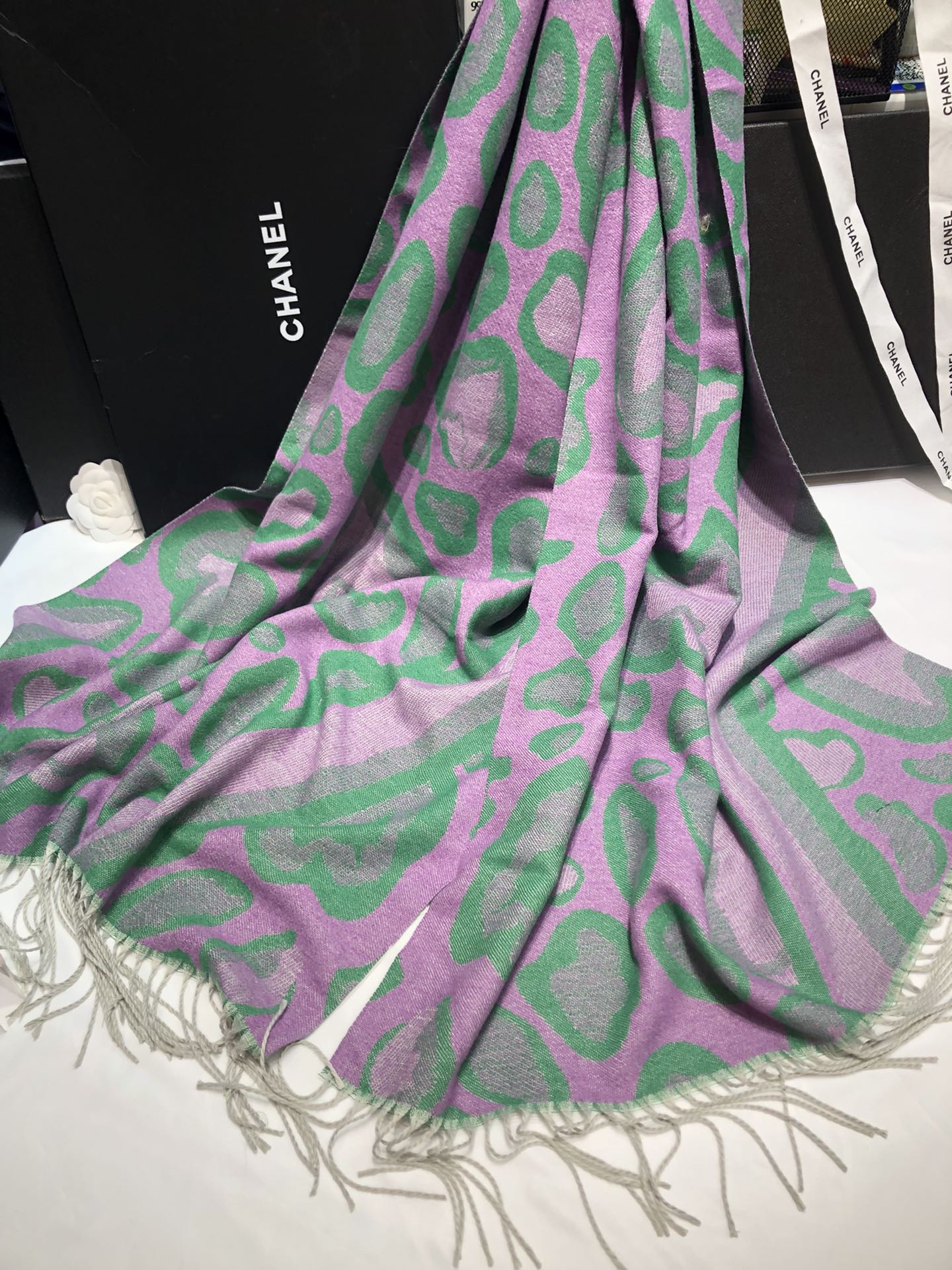 Cross-border scarf wholesale e-commerce live streaming supply chain new order style 65 jacquard series large leopard print pic 1