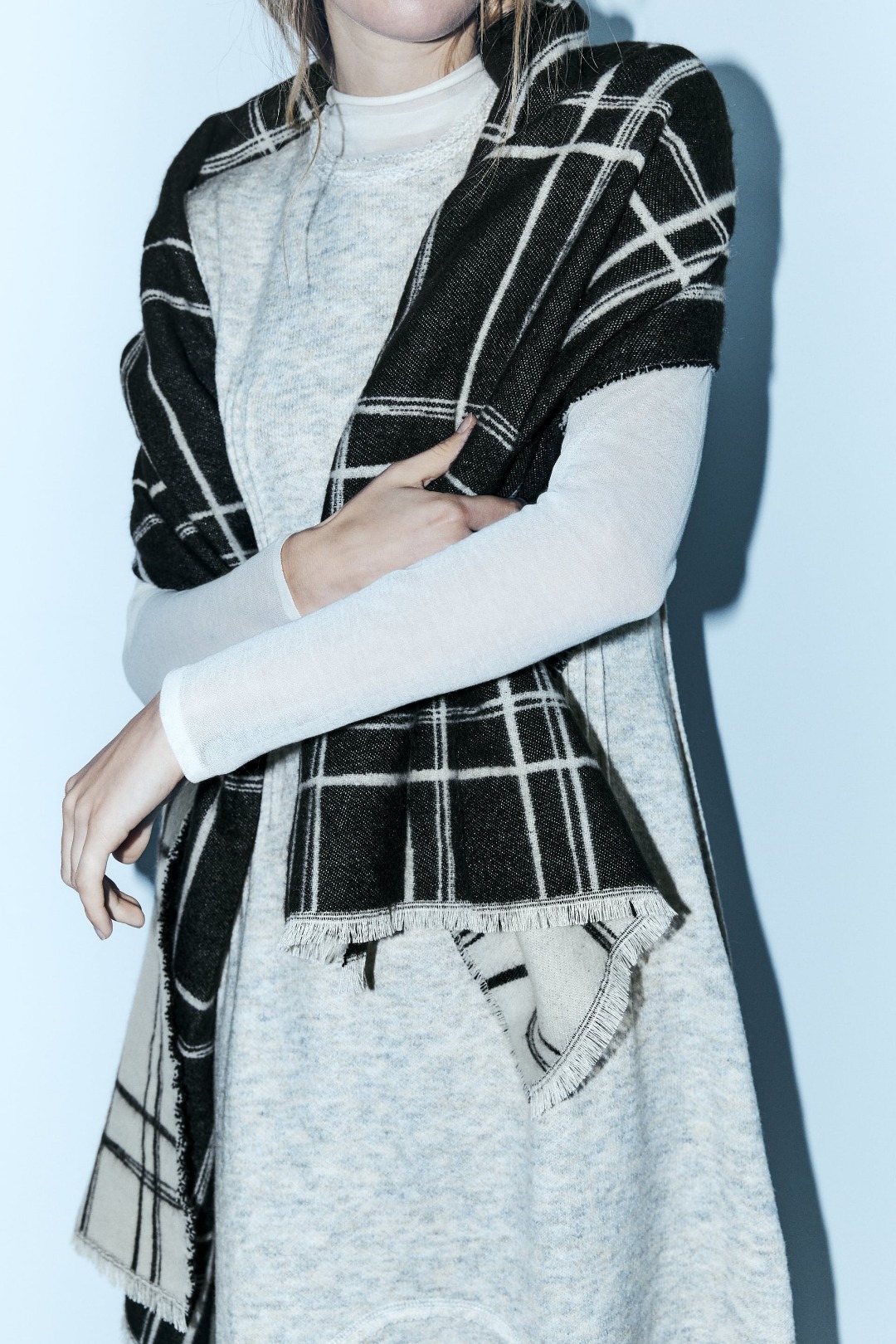 Cross-border scarf wholesale e-commerce live streaming supply chain, jacquard series in stock, double-sided checkered pic 4
